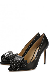 Кожаные туфли Tegan 100 с бантом Jimmy Choo