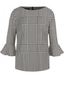 Топ из смеси шерсти и вискозы в клетку Escada