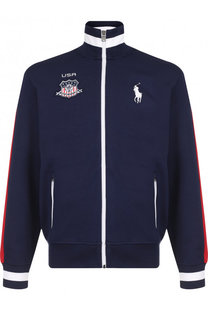Хлопковый кардиган на молнии с воротником-стойкой Polo Ralph Lauren