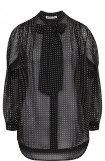 Полупрозрачная блуза с воротником аскот Balenciaga