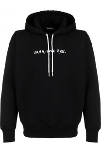 Хлопковое худи с вышивкой Diesel