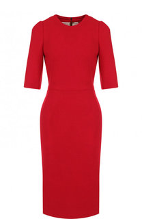 Однотонное приталенное платье из шерсти Dolce & Gabbana