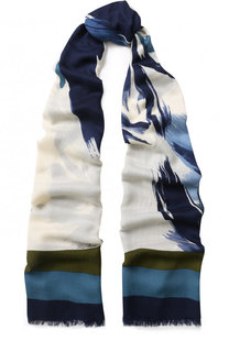 Шаль из смеси кашемира и шелка с принтом Loro Piana