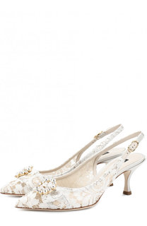 Туфли Lori с декорированной пряжкой на каблуке kitten heel Dolce & Gabbana