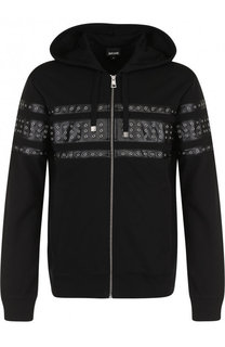 Хлопковая толстовка на молнии с капюшоном Just Cavalli