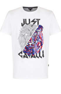 Хлопковая футболка с принтом Just Cavalli