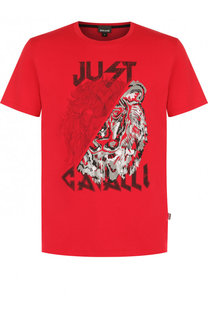 Хлопковая футболка с принтом Just Cavalli