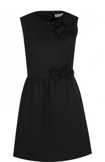 Шерстяное мини-платье с бантом REDVALENTINO