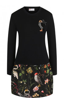 Хлопковое мини-платье с декоративной отделкой REDVALENTINO