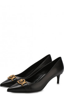 Кожаные туфли Icon на каблуке kitten heel Versace