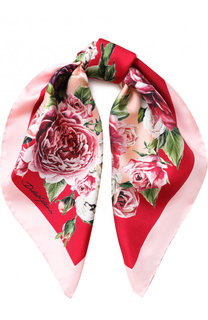 Шелковый платок с цветочным принтом Dolce & Gabbana