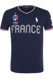 Хлопковая футболка с V-образным вырезом Polo Ralph Lauren