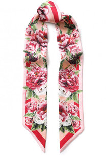 Шелковый шарф-бандо с цветочным принтом Dolce & Gabbana