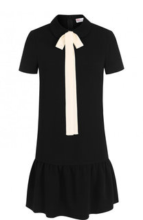 Однотонное мини-платье с контрастным бантом REDVALENTINO