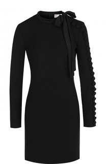 Однотонное мини-платье с воротником аскот REDVALENTINO