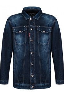 Джинсовая куртка с потертостями Dsquared2