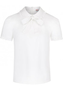 Однотонный хлопковый топ с бантом REDVALENTINO
