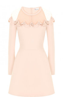 Приталенное мини-платье с полупрозрачной вставкой REDVALENTINO