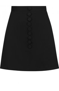Однотонная шерстяная мини-юбка REDVALENTINO