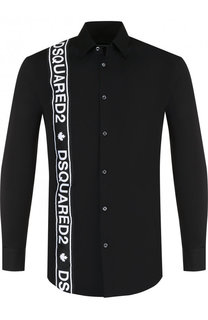 Хлопковая рубашка с контрастной отделкой Dsquared2