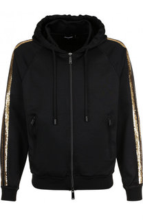 Толстовка на молнии с капюшоном и отделкой пайетками Dsquared2