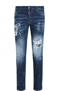 Джинсы прямого кроя с потертостями Dsquared2