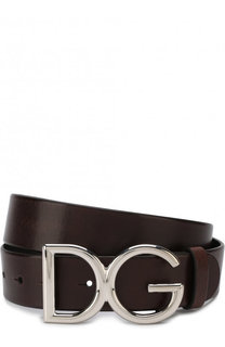 Кожаный ремень с фигурной пряжкой Dolce & Gabbana