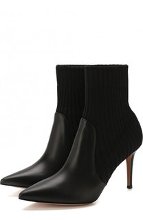 Кожаные ботильоны Katie с текстильной отделкой Gianvito Rossi
