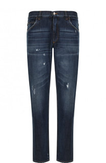 Джинсы прямого кроя с потертостями Dolce & Gabbana