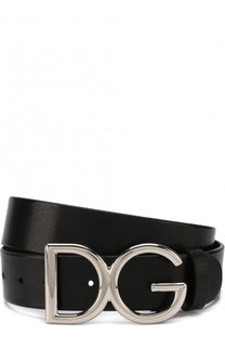 Кожаный ремень с фигурной пряжкой Dolce & Gabbana