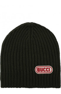 Шерстяная шапка фактурной вязки Gucci