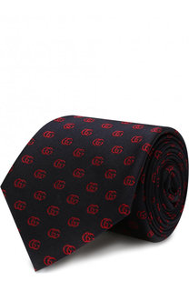 Шелковый галстук с принтом Gucci