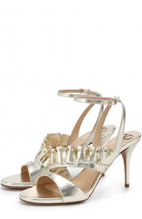 Босоножки Valentino Garavani Very V из металлизированной кожи Valentino