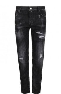 Укороченные джинсы с потертостями Dsquared2