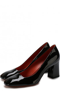 Лаковые туфли на устойчивом каблуке Santoni