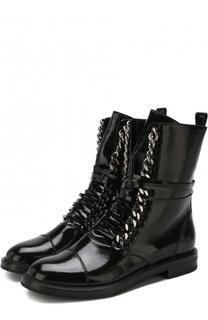 Кожаные байкеры на шнуровке Casadei