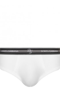 Хлопковые брифы с широкой резинкой Dolce & Gabbana