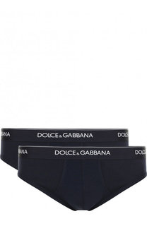 Комплект из двух хлопковых брифов с широкой резинкой Dolce & Gabbana