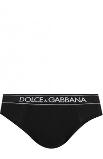 Хлопковые брифы с широкой резинкой Dolce & Gabbana