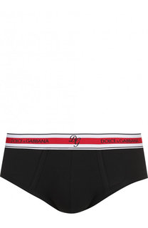 Хлопковые брифы с широкой резинкой Dolce & Gabbana