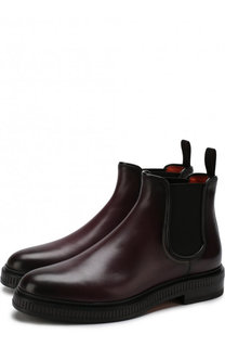 Кожаные челси на контрастной подошве Santoni