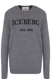 Кашемировый пуловер с логотипом бренда Iceberg