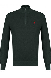 Хлопковый джемпер с воротником-стойкой на молнии Polo Ralph Lauren
