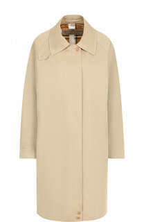 Однотонное хлопковое пальто с карманами Burberry