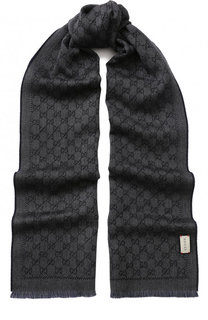 Шерстяной шарф с необработанным краем Gucci