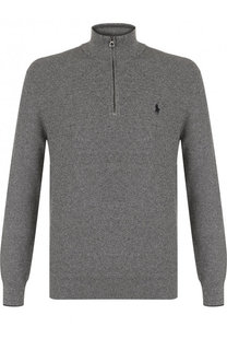 Хлопковый джемпер с воротником-стойкой на молнии Polo Ralph Lauren