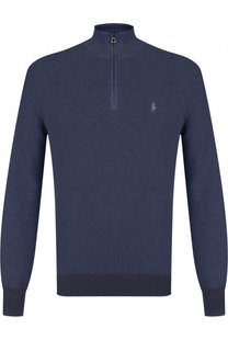 Хлопковый джемпер с воротником-стойкой на молнии Polo Ralph Lauren