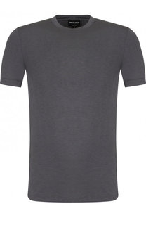 Однотонная футболка из вискозы Giorgio Armani