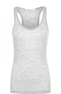 Однотонный шерстяной топ с круглым вырезом T by Alexander Wang