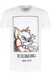 Хлопковая футболка с принтом Iceberg